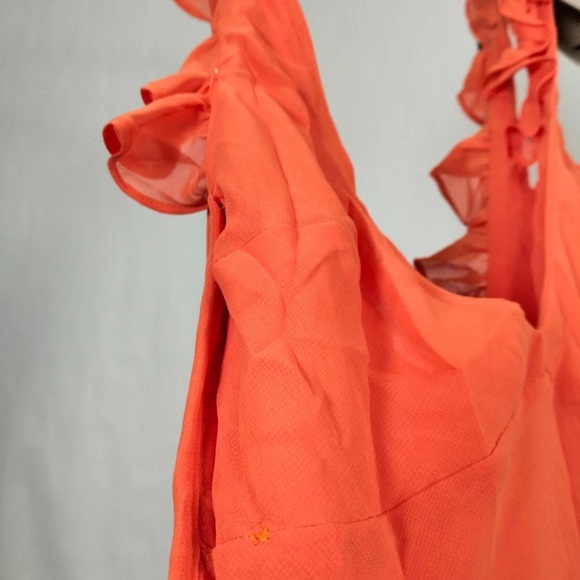 HOUSE OF CB 'Pixie' Flame Orange Ruffle Maxi Dress /Size XS-US 2-4 - Picture 7 of 8